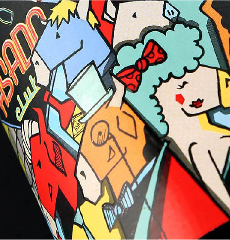 A bold and colourful illustrated wine label from Argentina